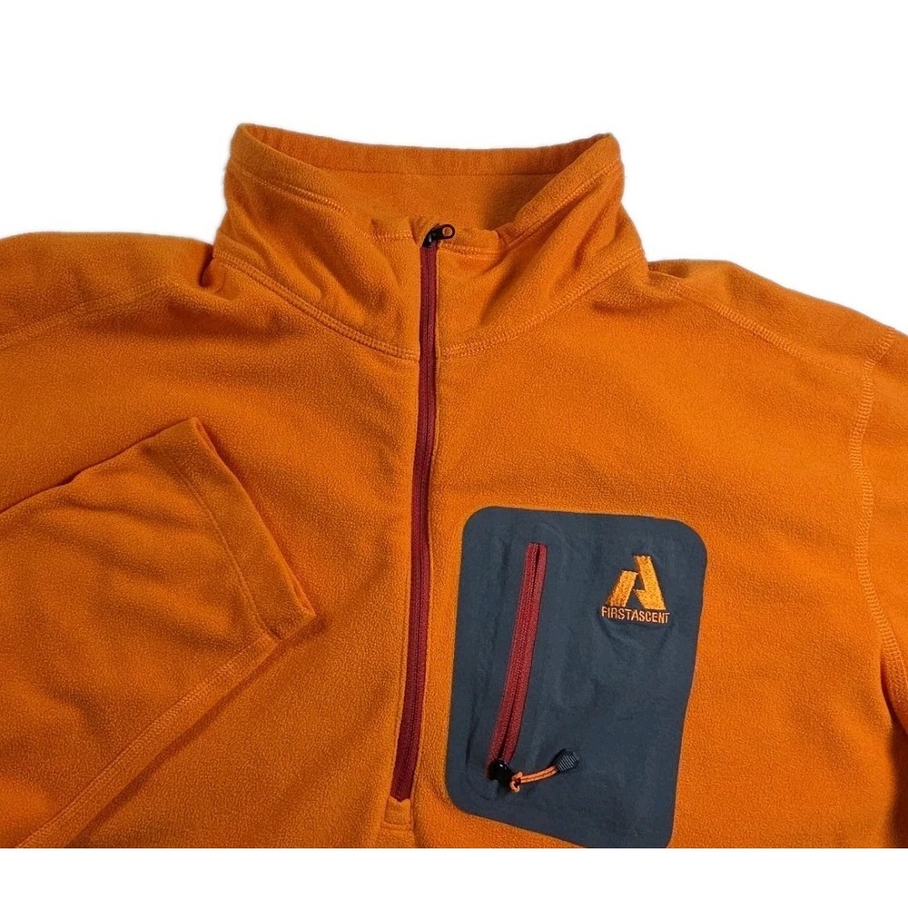 Eddie Bauer First Ascent Fleece Jacket Mens  X-LARGE ORANGE‎ Full Zip Hiking